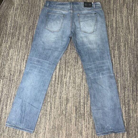 Outback Rider Mens Size 40x32 Denim Jeans Blue Distressed Destroyed Zip Fly - Picture 6 of 6